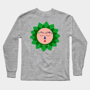 Cute colorful Frida kahlo portrait mexican sun Long Sleeve T-Shirt